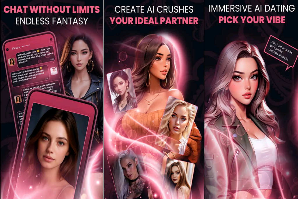 Candy AI mobile app interface – talk to lifelike AI partners and experience digital love and intimacy