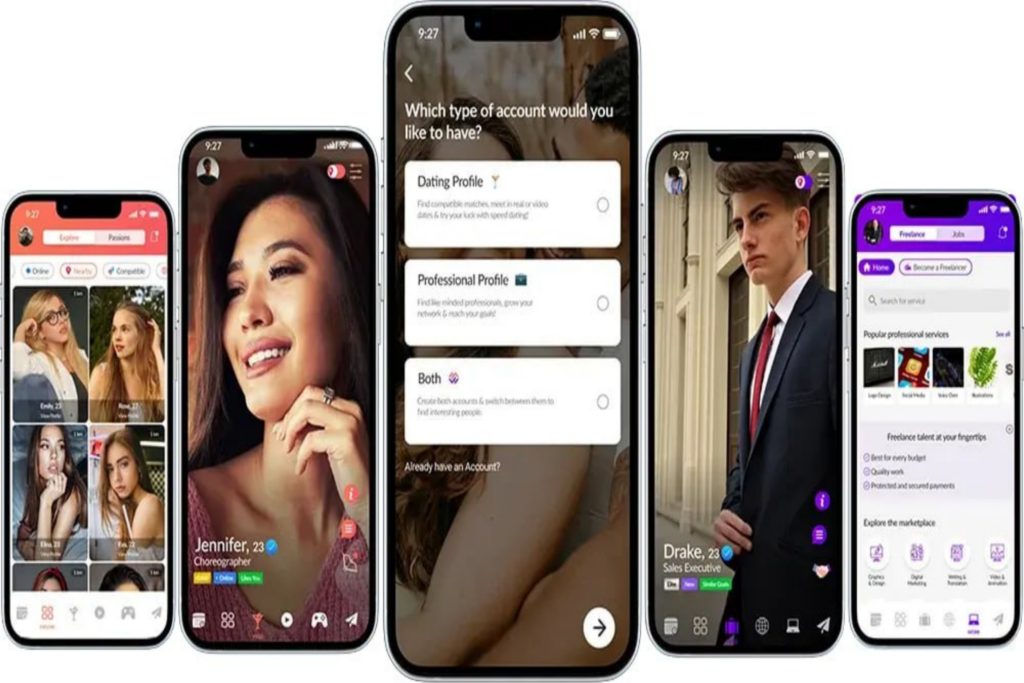 MingleWise AI mobile app interface – talk to realistic AI partners and explore virtual love and companionship