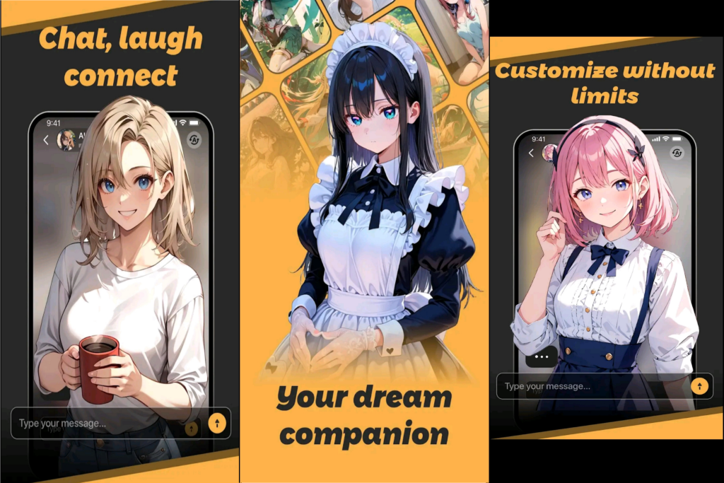 MyBunny AI mobile app interface – talk to realistic AI girlfriends and experience fun, flirty virtual relationships