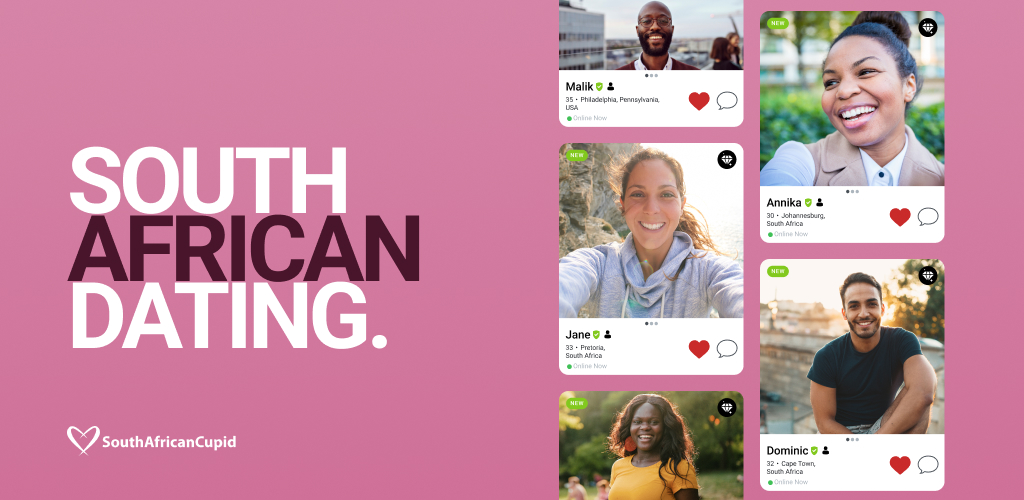South African Cupid mobile app interface – meet singles near you in South Africa and start dating online