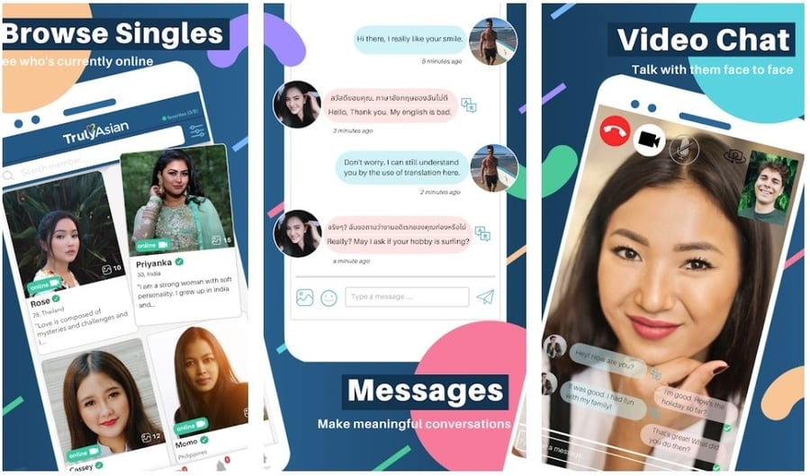 TrulyAsian mobile app interface – meet Asian singles nearby and find meaningful connections online