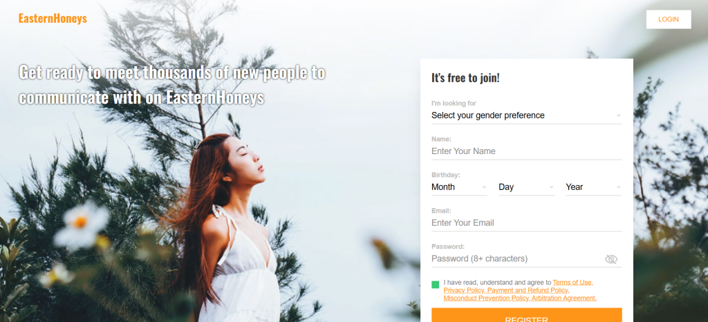 EasternHoneys homepage – popular online dating platform connecting men with Asian women for relationships