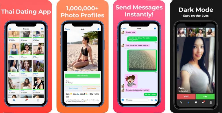 ThaiFriendly mobile app interface – meet Thai singles near you and find love through online dating
