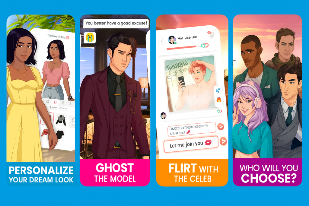 Lovelink AI mobile app interface – chat with realistic AI companions and experience virtual love online
