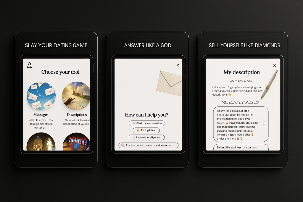 DatingKiller AI mobile app interface – meet realistic AI partners and explore digital romance and connection