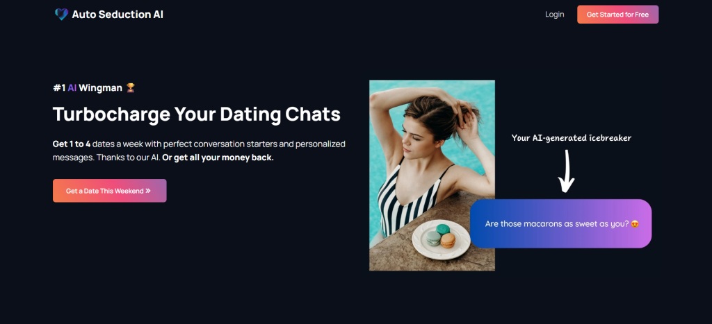 Auto Seduction AI homepage – AI companion platform designed for attraction training and digital romance