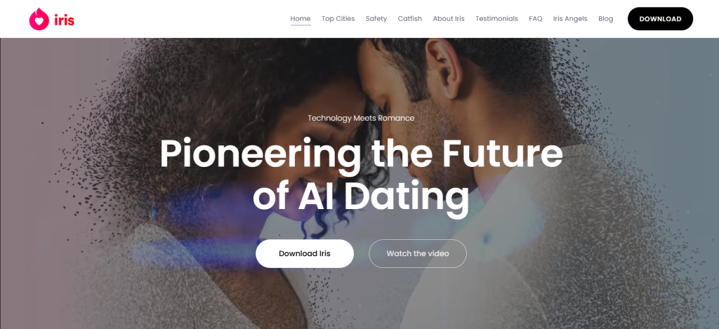 Iris Dating AI homepage – AI-powered dating platform for personalized matchmaking and emotional connection