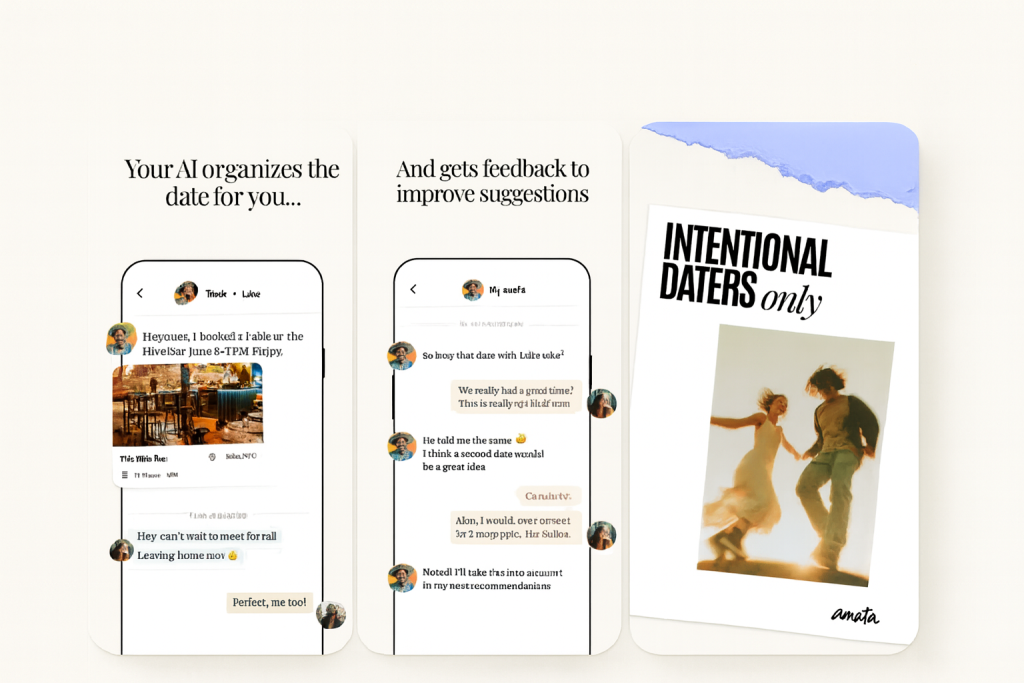 Amata AI homepage – AI relationship simulator designed for chatting, romance, and digital love