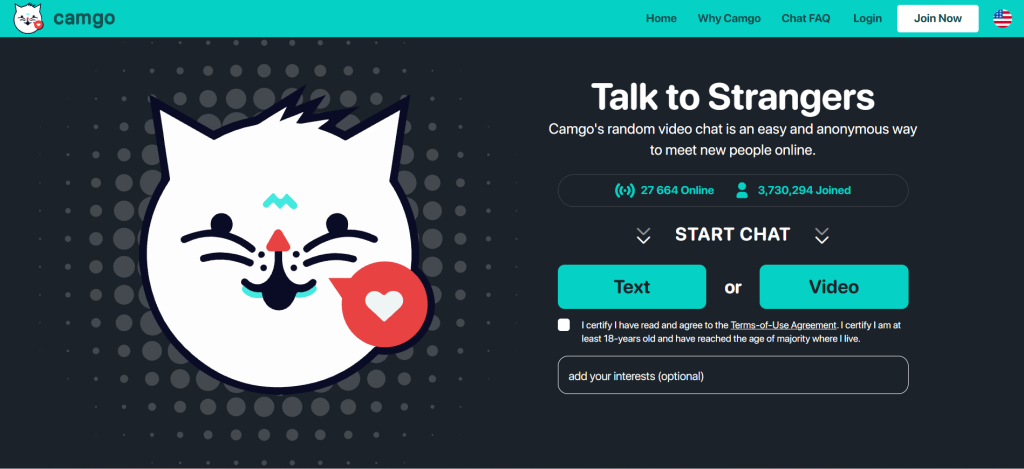 Camgo review covering how it works, anonymity, safety, pricing, usability, and better alternatives for random cam chat.