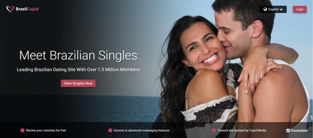 braziliancupid homepage screenshot showing international dating site interface with profile browsing to meet new people online