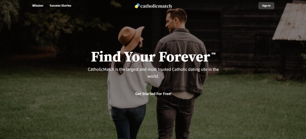 catholicmatch homepage screenshot showing faith focused dating platform interface with profile browsing to meet new people online