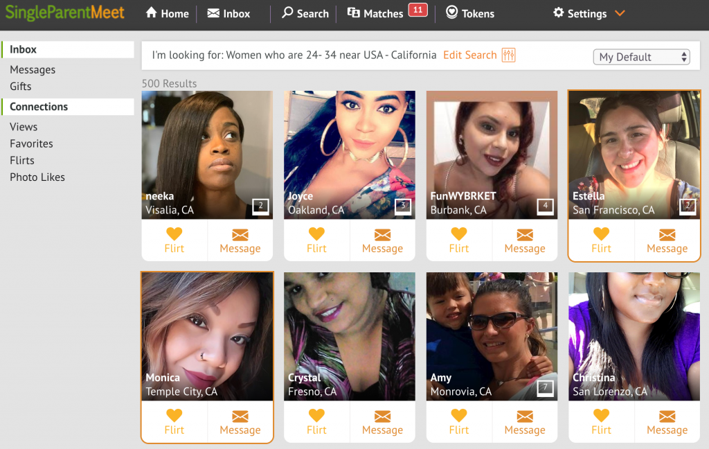 singleparentmeet homepage screenshot showing niche dating site interface with profile browsing to meet new people online