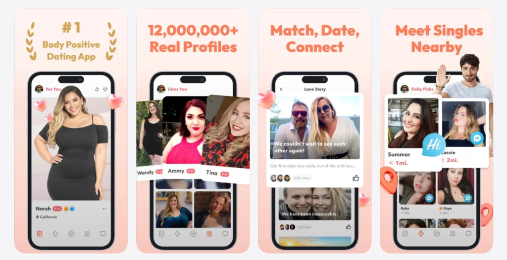 wooplus homepage screenshot showing niche dating app interface with profile browsing to meet new people online